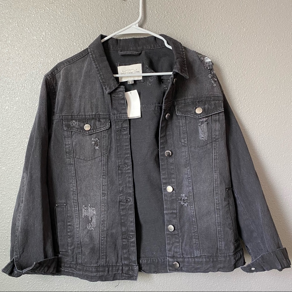 NWT Black Denim Jacket